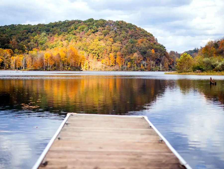 An autumn lake in West Virginia